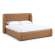 Bowery Hill Contemporary Cognac Vegan Leather Upholstered Full Bed