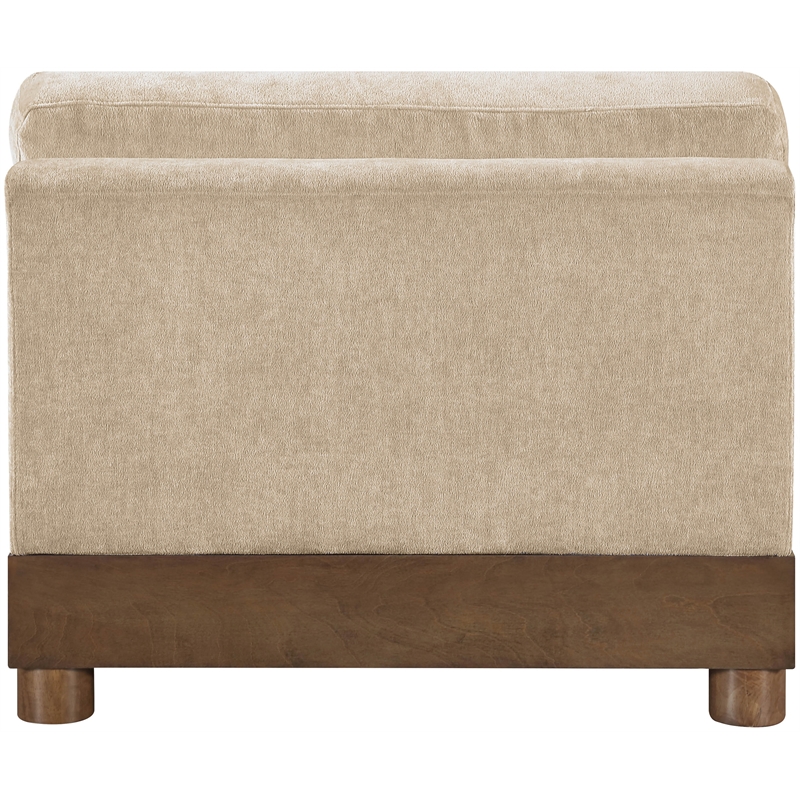 Bowery Hill Contemporary Beige Chenille Fabric Upholstered Modular Armless Chair