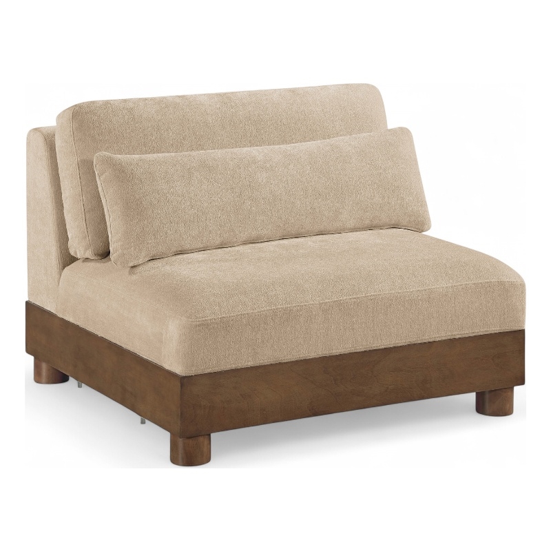 Bowery Hill Contemporary Beige Chenille Fabric Upholstered Modular Armless Chair
