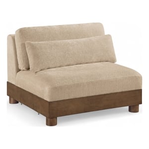 Bowery Hill Contemporary Beige Chenille Fabric Upholstered Modular Armless Chair