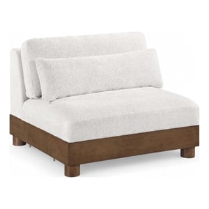 Bowery Hill Contemporary Cream Chenille Fabric Upholstered Modular Armless Chair