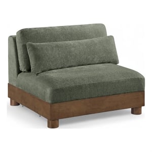 Bowery Hill Contemporary Green Chenille Fabric Upholstered Modular Armless Chair