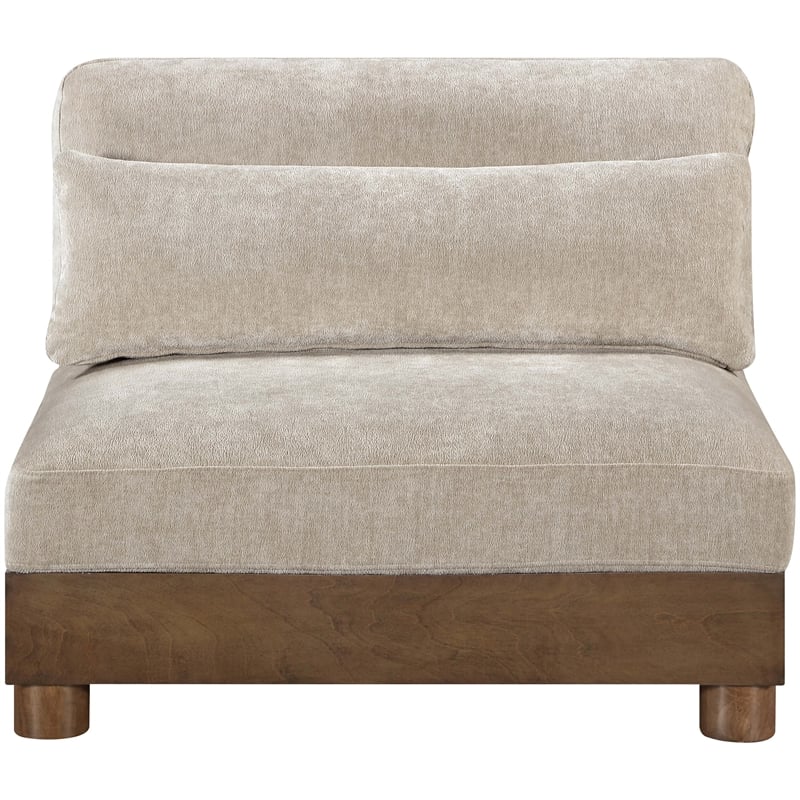 Bowery Hill Contemporary Taupe Chenille Fabric Upholstered Modular Armless Chair