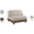 Bowery Hill Contemporary Taupe Chenille Fabric Upholstered Modular Armless Chair