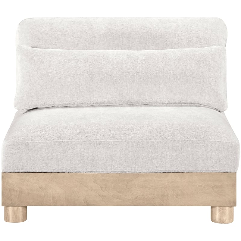 Bowery Hill Contemporary Cream Chenille Fabric Upholstered Modular Armless Chair