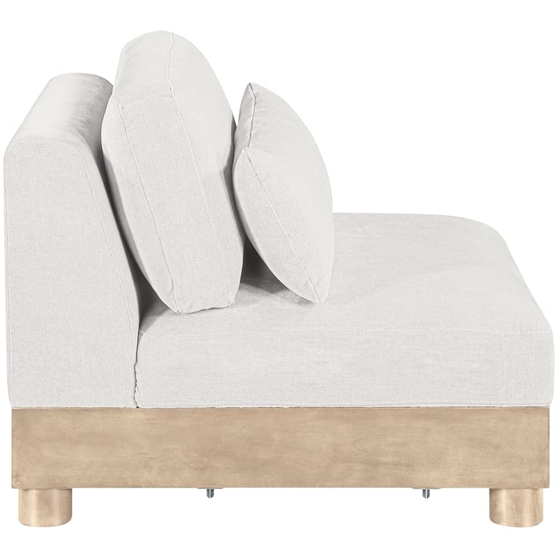 Bowery Hill Contemporary Cream Chenille Fabric Upholstered Modular Armless Chair