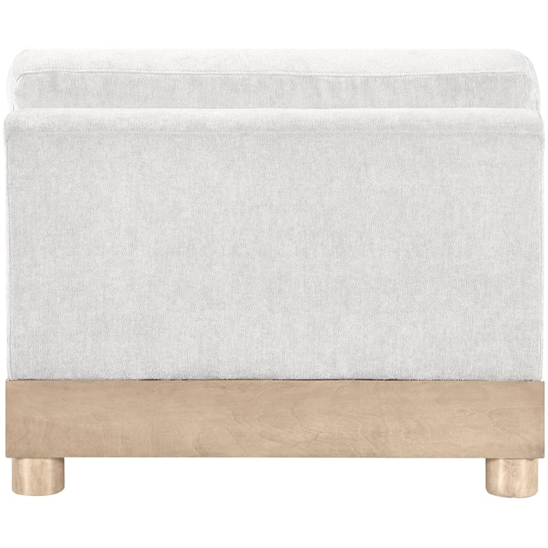 Bowery Hill Contemporary Cream Chenille Fabric Upholstered Modular Armless Chair