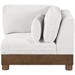 Bowery Hill Contemporary Cream Chenille Fabric Upholstered Modular Corner Chair