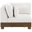 Bowery Hill Contemporary Cream Chenille Fabric Upholstered Modular Corner Chair