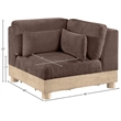 Bowery Hill Contemporary Brown Chenille Fabric Upholstered Modular Corner Chair