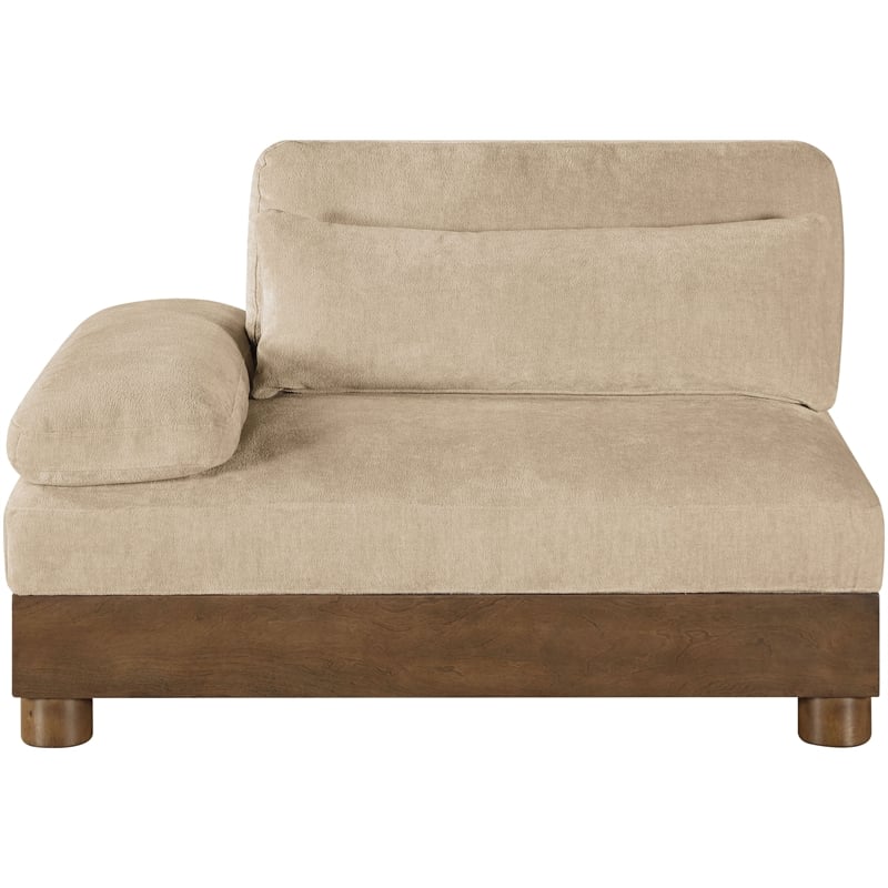 Bowery Hill Contemporary Beige Chenille Upholstered Modular Left Arm Chair