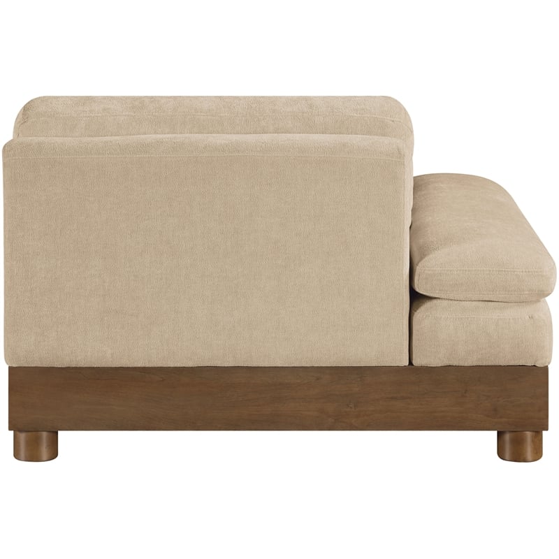Bowery Hill Contemporary Beige Chenille Upholstered Modular Left Arm Chair