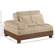 Bowery Hill Contemporary Beige Chenille Upholstered Modular Left Arm Chair