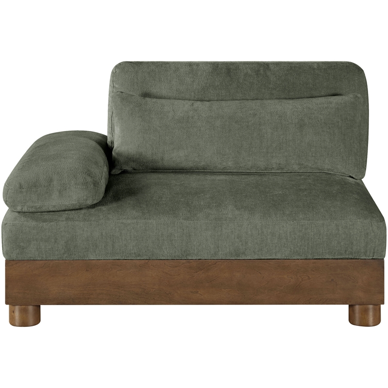 Bowery Hill Contemporary Green Chenille Upholstered Modular Left Arm Chair