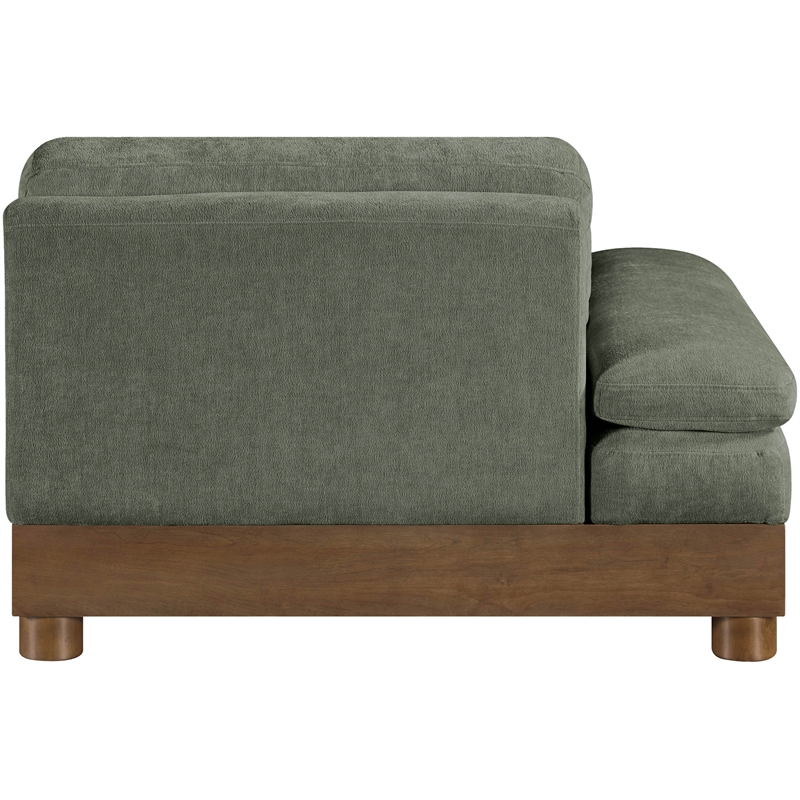 Bowery Hill Contemporary Green Chenille Upholstered Modular Left Arm Chair