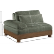 Bowery Hill Contemporary Green Chenille Upholstered Modular Left Arm Chair