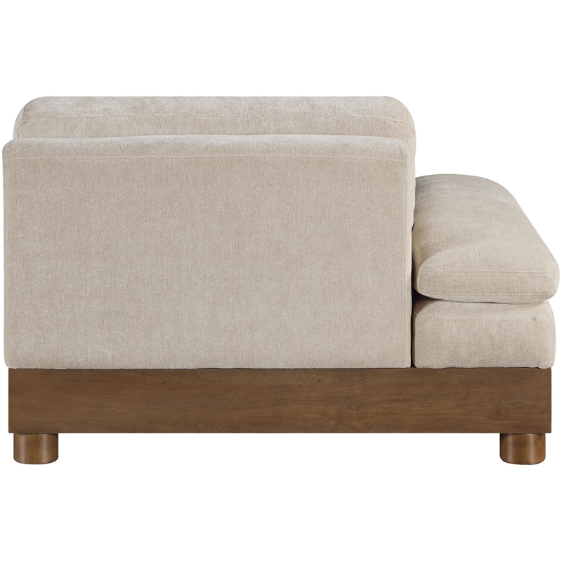 Bowery Hill Contemporary Taupe Chenille Upholstered Modular Left Arm Chair