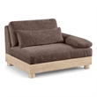 Bowery Hill Contemporary Brown Chenille Upholstered Modular Right Arm Chair
