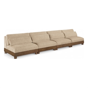 Bowery Hill Contemporary 160&quot Beige Chenille Fabric 4-Oiece Modular Sofa