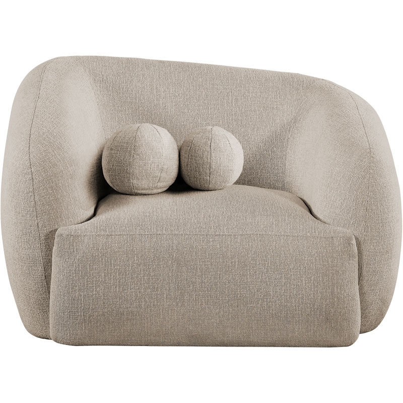 Bowery Hill Contemporary Soft Beige Fabric Upholstered Chair