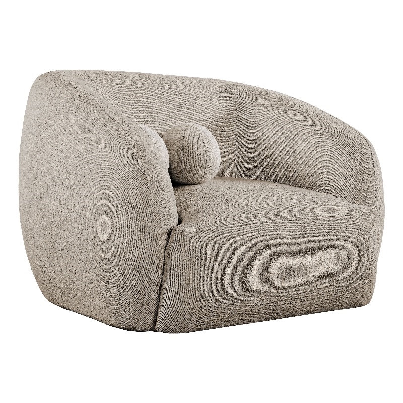 Bowery Hill Contemporary Soft Beige Fabric Upholstered Chair