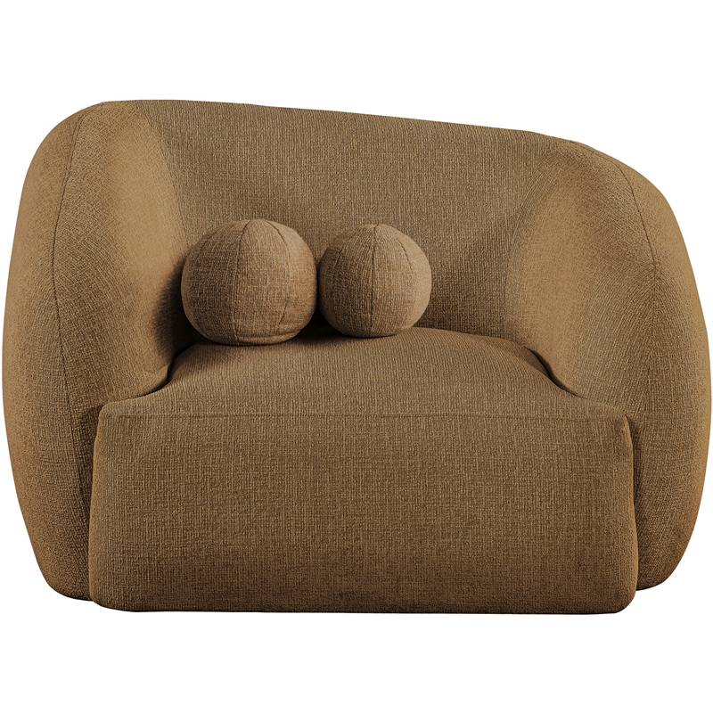 Bowery Hill Contemporary Soft Brown Fabric Upholstered Chair