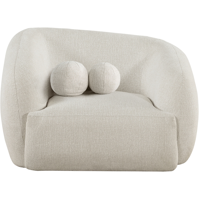 Bowery Hill Contemporary Soft Cream Fabric Upholstered Chair