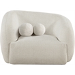 Bowery Hill Contemporary Soft Cream Fabric Upholstered Chair