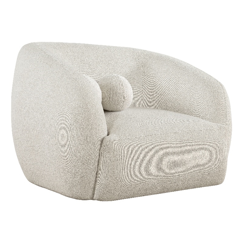 Bowery Hill Contemporary Soft Cream Fabric Upholstered Chair
