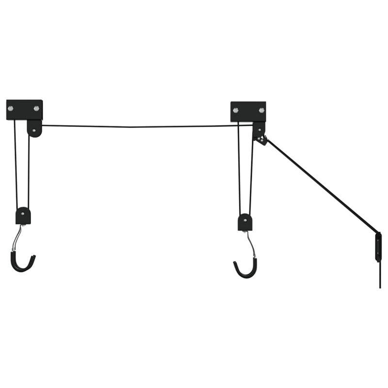 Bowery Hill Contemporary Bike Hoist with Ceiling Mount in Black