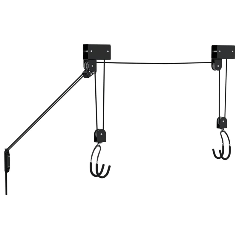 Bowery Hill Contemporary Bike Hoist with Ceiling Mount in Black