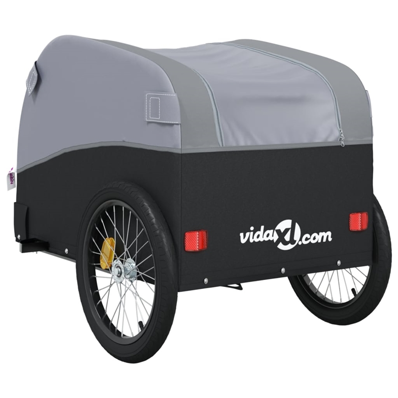Bowery Hill Contemporary 99.2 lb Iron Bike Trailer in Black and Gray