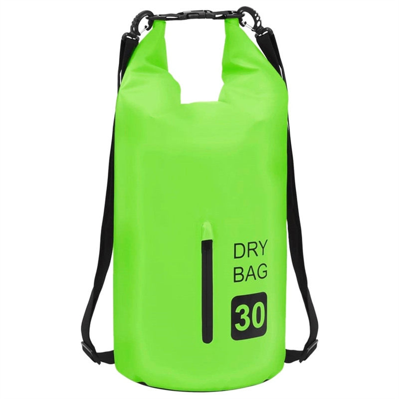 Bowery Hill Contemporary 7.9 gal PVC Dry Bag with Zipper in Green
