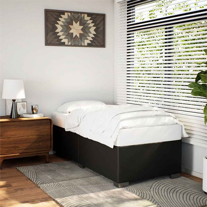Bowery Hill Contemporary Engineered wood Twin Bed Frame in Black