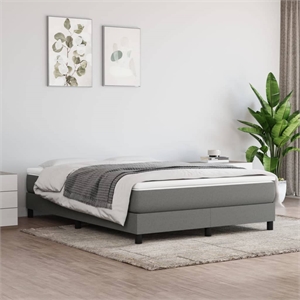 Bowery Hill Contemporary Full Engineered Wood Bed Frame in Dark Grey