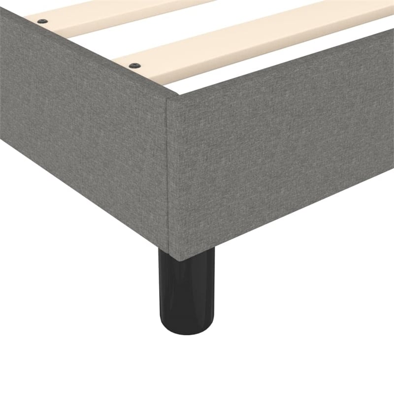 Bowery Hill Contemporary Engineered Wood Bed Queen Frame in Dark Grey