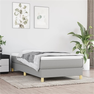 Bowery Hill Contemporary Twin Engineered wood Bed Frame in Light Grey