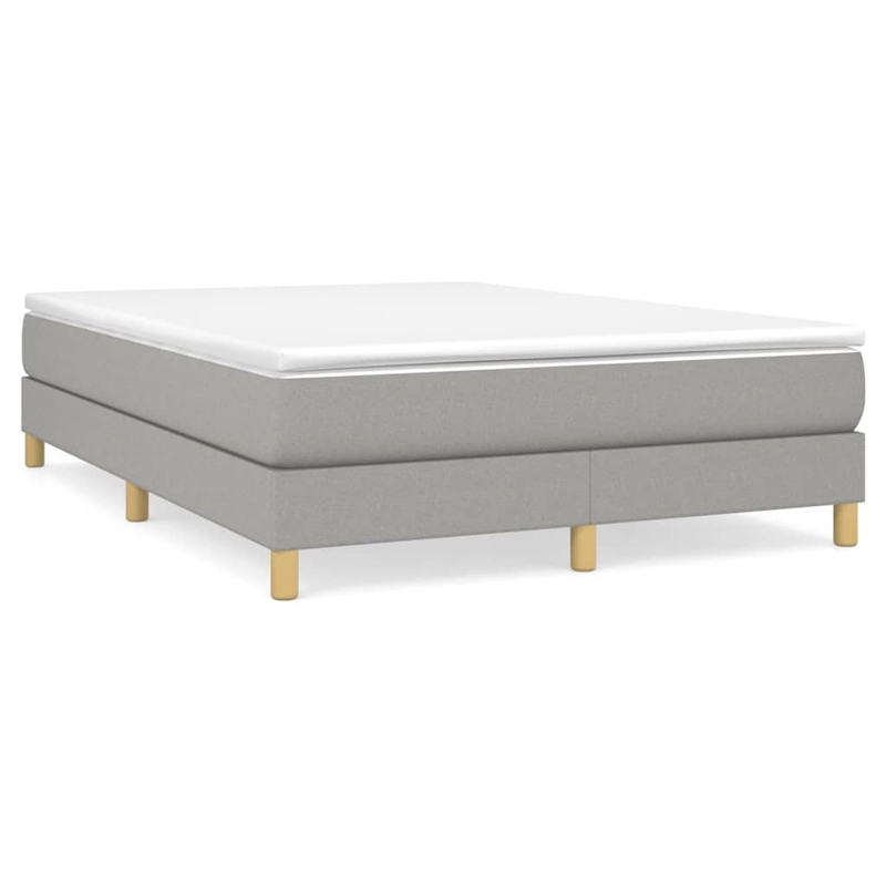 Bowery Hill Contemporary Upholstered Bed Frame in Light Grey