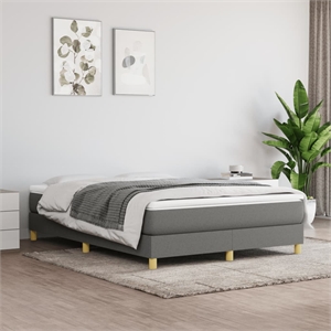 Bowery Hill Contemporary Rectangular Queen Bed Frame in Dark Grey