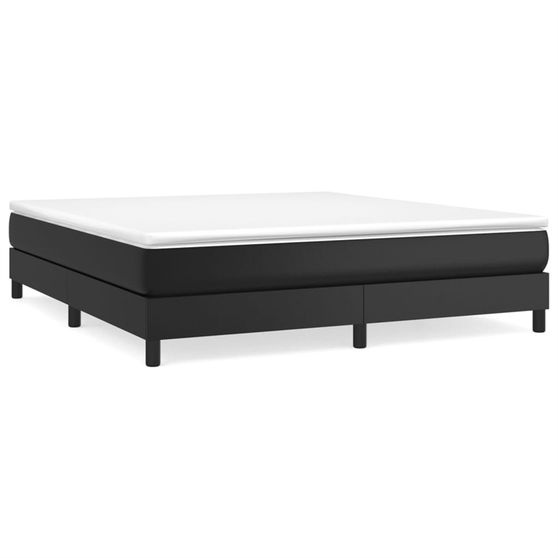 Bowery Hill Contemporary King Faux Leather Bed Frame in Black