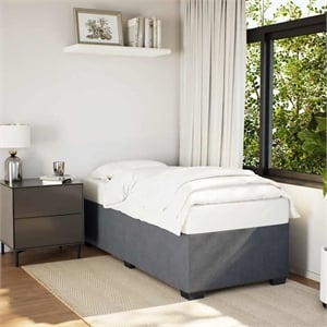 Bowery Hill Contemporary Engineered Wood Twin XL Bed Frame in Dark Gray