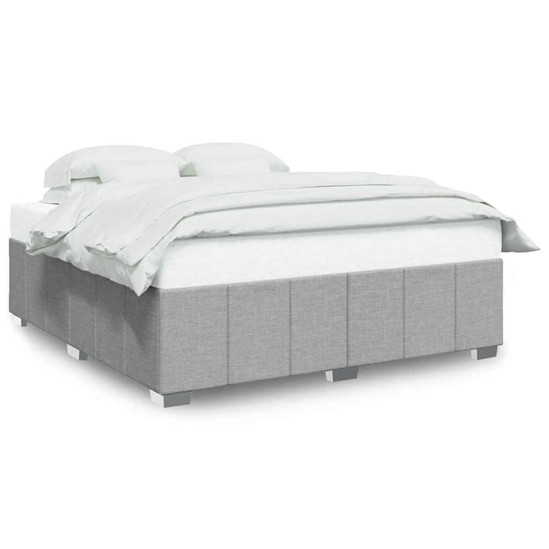 Bowery Hill Contemporary Wood King Bed Frame in Light Gray Finish