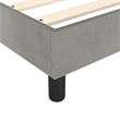 Bowery Hill Contemporary Velvet Twin Bed Frame in Light Gray