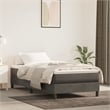 Bowery Hill Contemporary Velvet Twin Bed Engineered Wood Frame in Dark Gray
