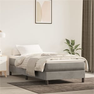 Bowery Hill Contemporary Twin XL Engineered Wood Bed Frame in Light Gray