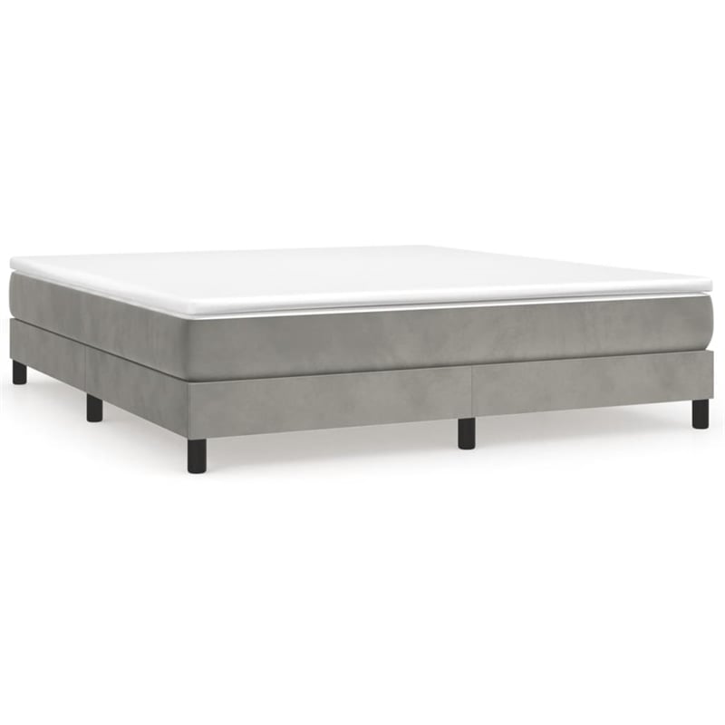 Bowery Hill Contemporary King Engineered Wood Bed Frame in Light Grey