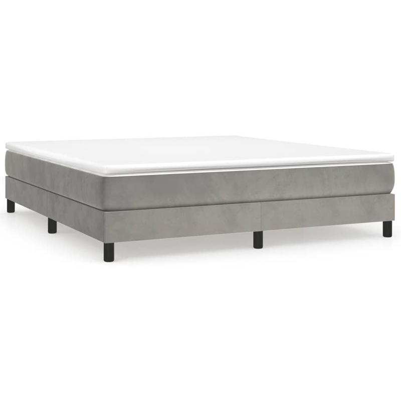 Bowery Hill Velvet California King Bed Frame without Mattress in Light Gray