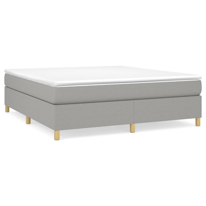 Bowery Hill Contemporary Engineered Wood King Bed Frame in Light Grey