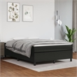 Bowery Hill Engineered Wood Faux Leather Queen Bed Frame in Black