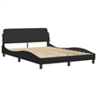 Bowery Hill Engineered Wood Faux Leather Full Bed Frame in Black